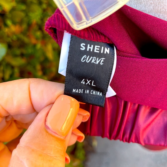 SHEIN CURVE women’s faux leather look skirt in pink/mauve SZ 4XL - Picture 3 of 3